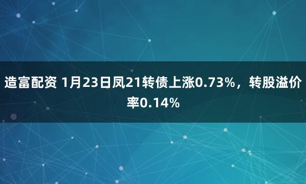 造富配资 1月23日凤21转债上涨0.73%，转股溢价率0.14%